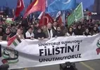 İstanbul'da büyük Gazze yürüyüşü