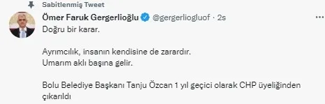 CHP’de Tanju Özcan’a 1 yıl geçici çıkarma cezası verildi! Özcan’dan ilk açıklama: Beni partiden atmak kolay değil
