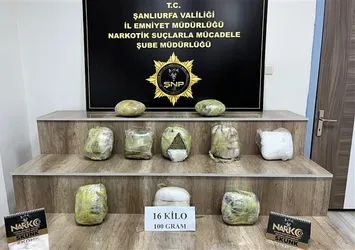 Siverek'te 16 kilo skunk ele geçirildi