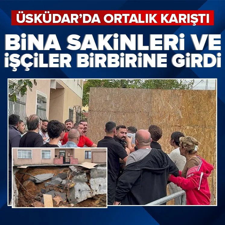 Bina sakinleriyle inşaat çalışanı birbirine girdi