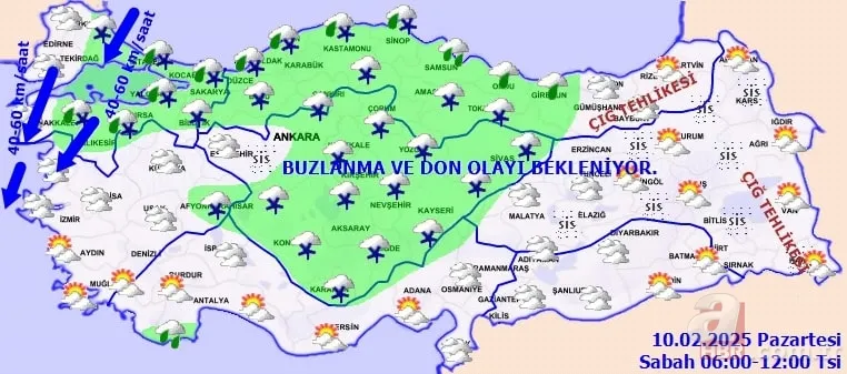 Bu sefer daha kuvvetli: Kar yağışı İstanbul'a dönüyor! MGM'den 10 Şubat Pazartesi hava durumu raporu 9