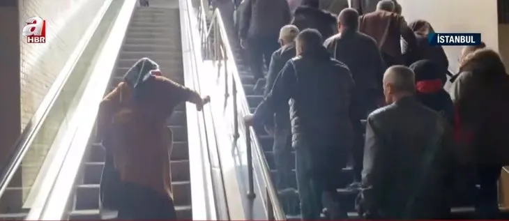 Mitinge gitmek isteyenler zor anlar yaşadı! Metroda yürüyen merdiven ve bantlar çalışmadı | A Haber ekibine müdahale