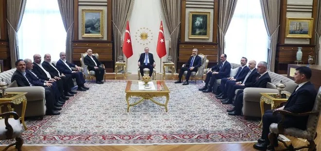 Külliye’de kritik kabul! Başkan Erdoğan Hamas heyetini kabul etti | Teşekkür ziyareti