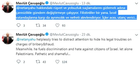 Mevlüt Çavuşoğlu’ndan Netanyahu’ya yanıt