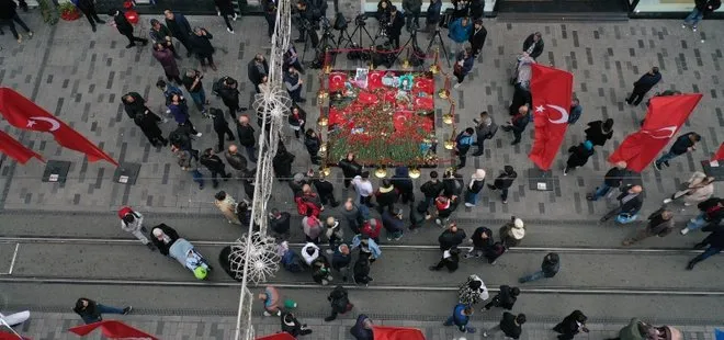 Taksim’deki hain saldırıda hayatını kaybedenler İstiklal Caddesi’nde anılıyor! O anlar dron ile görüntülendi