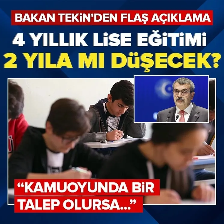Lise eğitimi 2 yıla mı düşecek?