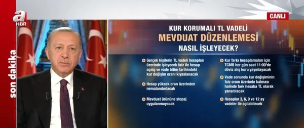 Başkan Erdoğan A Haber - A TV - A Para - A News ortak canlı yayınında Yeni Ekonomi Programını değerlendirdi