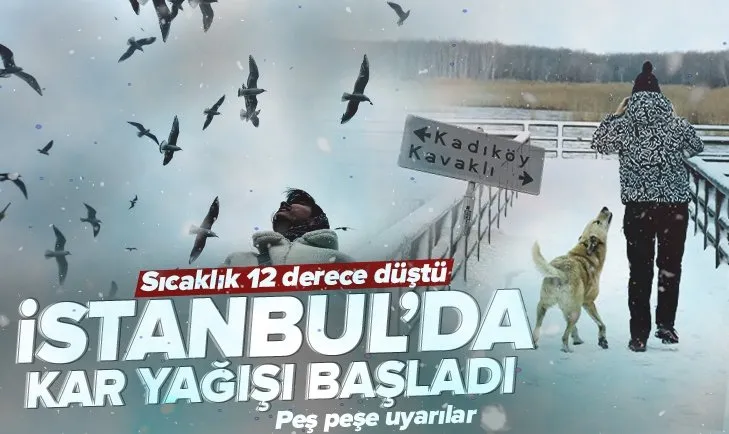 Uyarılar peş peşe gelmişti! İstanbul’da kar yağışı başladı! Sıcaklıklar eksilere düşüyor | 12 Ocak İstanbul, Ankara, İzmir hava durumu