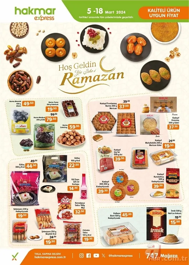 Hakmar’da Sıvıyağ, Un, Şeker, Pirinç, Tost Peyniri, Kırmızı et ve Kıymaya büyük indirim! (13-18 MART 2024) İNDİRİM KATALOĞU 2