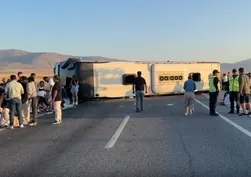 Kütahya'da yolcu otobüsü devrildi! 31 kişi yaralandı