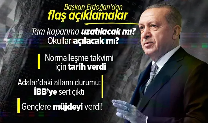 Başkan Erdoğan normalleşme takvimi için tarih verdi