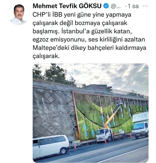 CHP'li İBB'nin dikey bahçe sökümleri devam ediyor! Bu kez adres Maltepe - 1