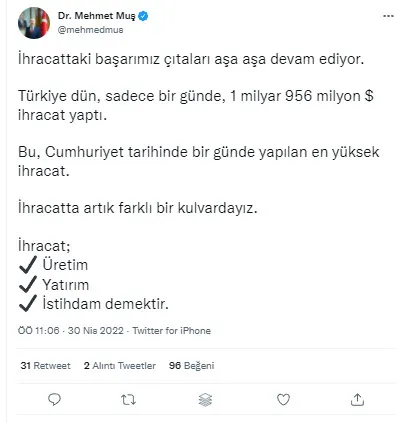 Son dakika: İhracatta Cumhuriyet rekoru! Ticaret Bakanı Mehmet Muş rakamı açıkladı - 1