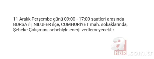 Bursa elektrik kesintisi sorgulama: Elektrikler ne zaman gelecek? 5