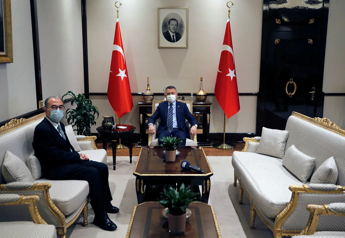 Cumhurbaşkanı Yardımcısı Fuat Oktay Japonya'nın Ankara Büyükelçisi Kazuhiro Suzuki'yi kabul etti