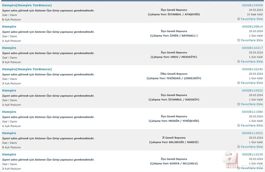 Lise mezunu 685 Hemşire alımı! İŞKUR KPSS şartsız Hemşire istihdamı için ilanlar tek tek listelendi 3