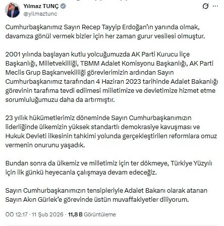 Yılmaz Tunç'un paylaşımı