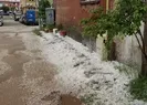 10 dakikada ilçe beyaza boyandı
