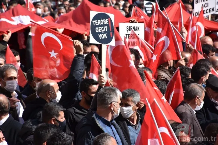 Şırnak teröre karşı tek yürek! Gara şehitleri için ’PKK’ya lanet’ yürüyüşü