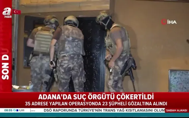 Adana’da suç örgütlerine operasyon