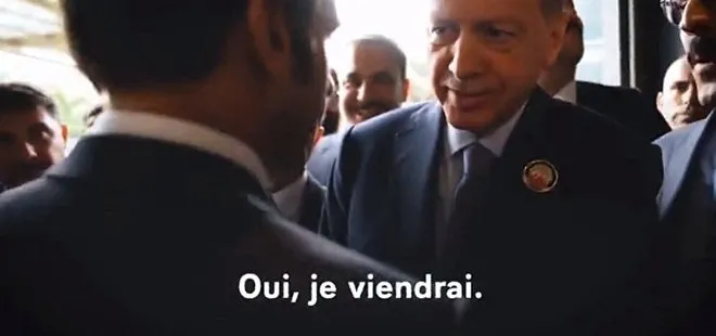 Başkan Erdoğan ile Emmanuel Macron arasında gülümseten diyalog: Hani gelecektin?