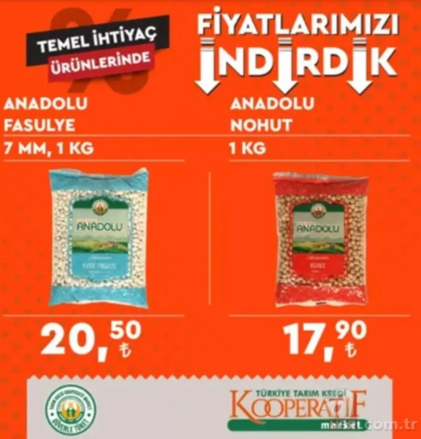 Tarım Kredi marketlerinde indirim! Hangi ürün ne kadar oldu? Tarım Kredi'de eski ve yeni fiyat listesi 20