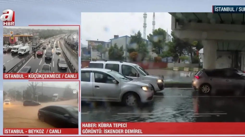 İstanbul'u sağanak vurdu! Yollar göle döndü