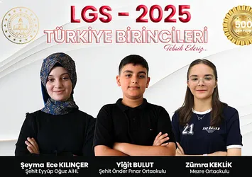 LGS'de Elazığ'dan 3 Türkiye birincisi