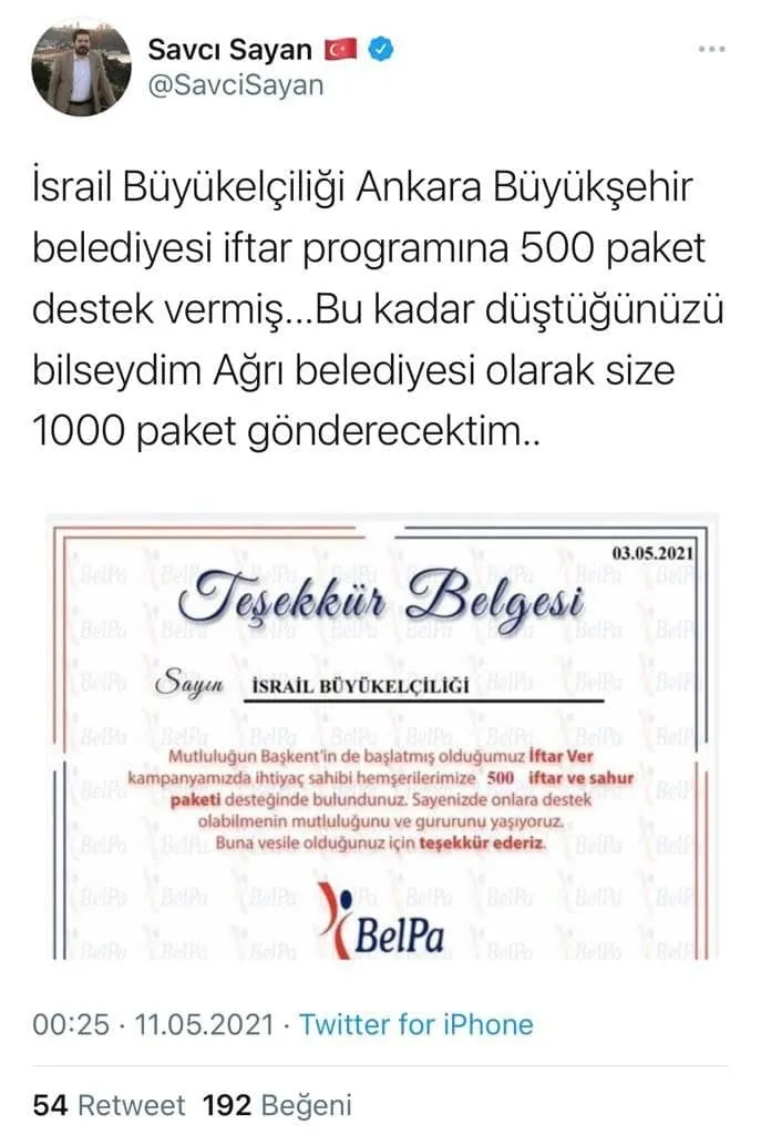 Mansur Yavaş yönetiminden İsrail Büyükelçiliği'ne teşekkür belgesi! Tepki yağıyor: Acilen aldığınız parayı iade ederek geri çekin - 4