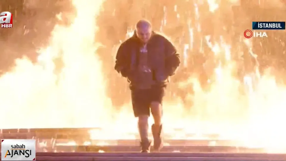 Tepki lakaplı ünlü rapçi Kerem Gülsoy klip çekiminde ölümden döndü! Alevler içinde kaldı