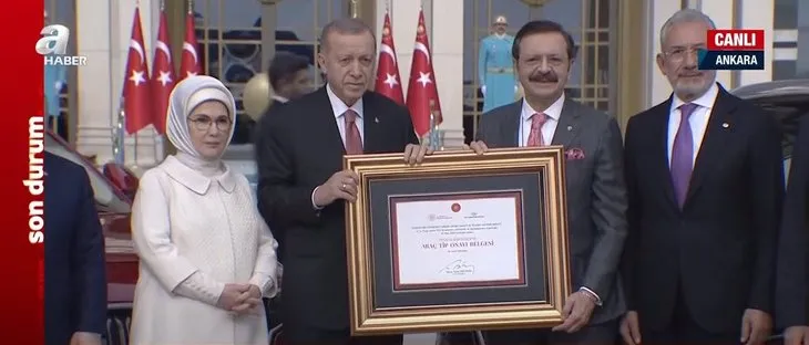 Yerli otomobil TOGG’da gurur günü! İlk TOGG Başkan Recep Tayyip Erdoğan’a