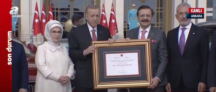 Yerli otomobil TOGG’da gurur günü! İlk TOGG Başkan Recep Tayyip Erdoğan’a