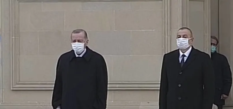 Son dakika: Azerbaycan'da Zafer Günü coşkusu! Başkan Erdoğan, Aliyev tarafından törenle karşılandı