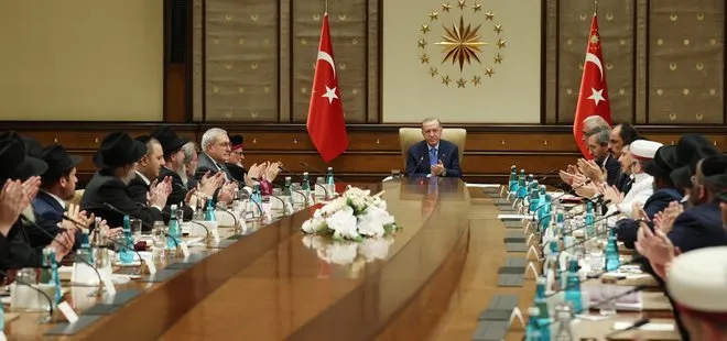 Başkan Recep Tayyip Erdoğan’dan önemli kabul: Yahudi toplumu ve İslam ülkeleri Hahamlar ittifakı üyelerini Külliye’de ağırladı
