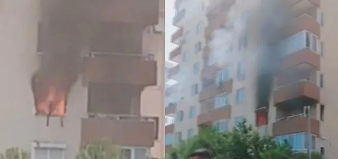 11 katlı binan 2. katında yangın! Antalya’da panik anları kamerada