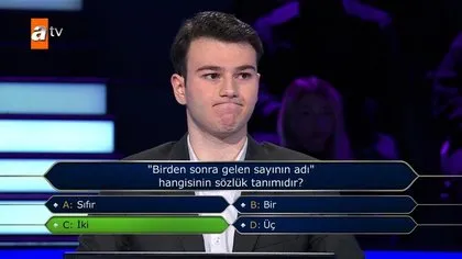 Berk Göktaş kilidi Çözdü! Kim Milyoner Olmak İster’de 5 milyonluk SORU NETLEŞTİ! 5 milyonluk soru ve cevabı ne?
