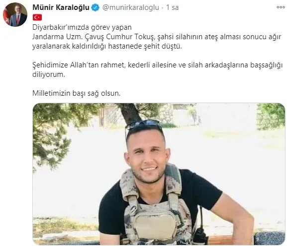 Diyarbakır’da Uzman Çavuş Cumhur Tokuş silahının ateş alması sonucu şehit oldu - 1