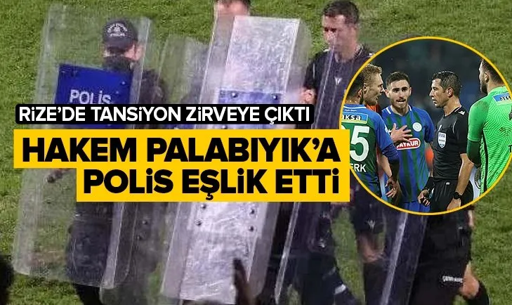 Çaykur Rizespor Galatasaray maçında gergin anlar! Ali Palabıyık sahadan polis eşliğinde çıktı