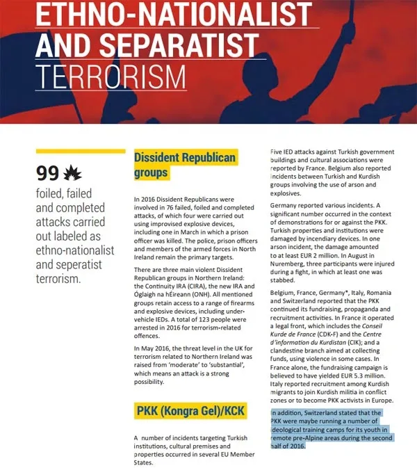 Avrupa Polis Teşkilatı EUROPOL'ün raporunda PKK itirafı - 1