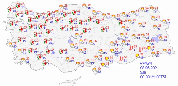 1623077733430.png Meteoroloji'den çok sayıda il hakkında son dakika açıklaması! Hava sıcaklıkları kafaları karıştıracak! İstanbul Ankara İzmir hava durumu - 3