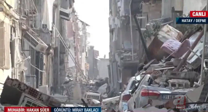 Korku filmini aratmayan görüntüler! Hatay Defne’de sokaklar enkaz yığını | A Haber görüntüledi 1
