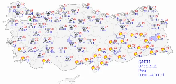 1636124630709.png Sıcaklıklar bir anda düşecek! Sağanak yağış geliyor! Meteoroloji'den çok sayıda ile son dakika uyarısı... İstanbul Ankara İzmir hava durumu - 7