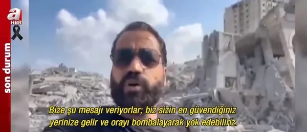 Filistinli erkek Gazze’deki yıkıntıların içinde İsrail’e meydan okudu