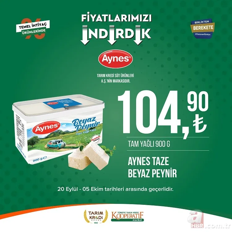 Tarım kredi market indirimleri 3 gün sonra bitiyor! 22.25 TL'ye Kırımızı Mercimek, 23.90 TL'ye dev Kağıt Havlu, 99.90 TL'ye Tuvalet Kağıdı, 114 TL'ye yer alıyor 23