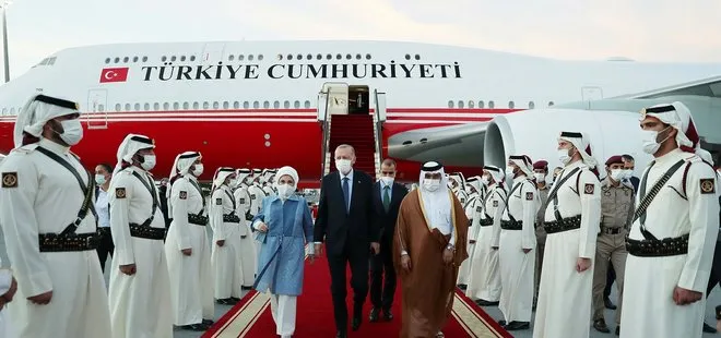 Son dakika: Başkan Erdoğan Katar’da: El Sani ile görüştü