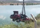 Köpeğe çarpmamak için gölete uçtu