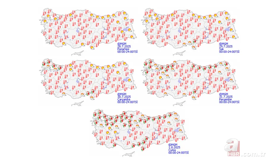 Kavurucu sıcaklar pik yapacak sonra Yağmur Molası: Meteoroloji tarih verdi! Yağış ne zaman başlıyor? İstanbul, Edirne, Adana... 3