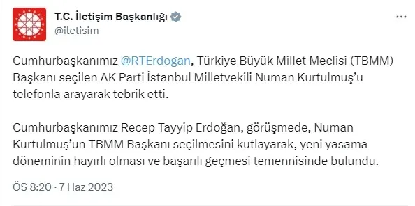 Yeni TBMM Başkanı Numan Kurtulmuş oldu: Yeni ve milli bir anayasa ile Türkiye’nin önü açılmalı