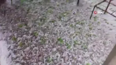 Ceviz büyüklüğünde dolu yağdı