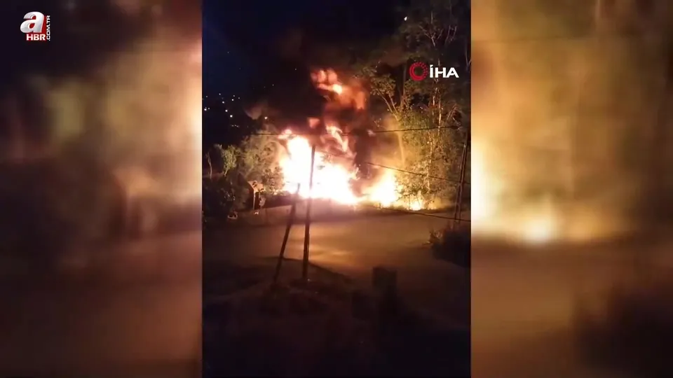 Tek katlı baraka alev alev yandı!